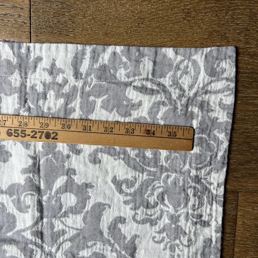 Pottery Barn Stella Damask Printed King Size Pillow Sham Gray